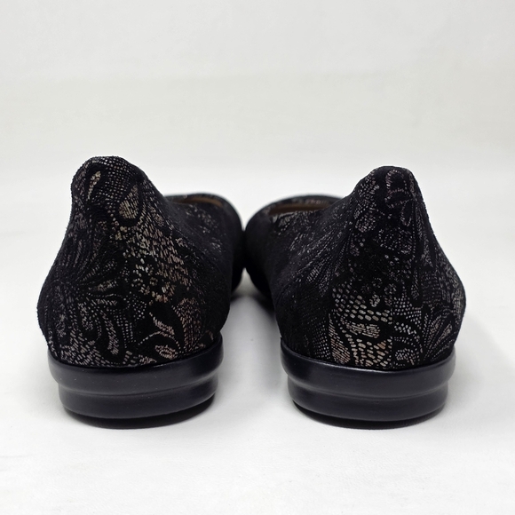 SAS Womens Scenic Floral Ballet Flats Black Suede Made In USA Sz 10 N Pre-owned - Picture 5 of 11